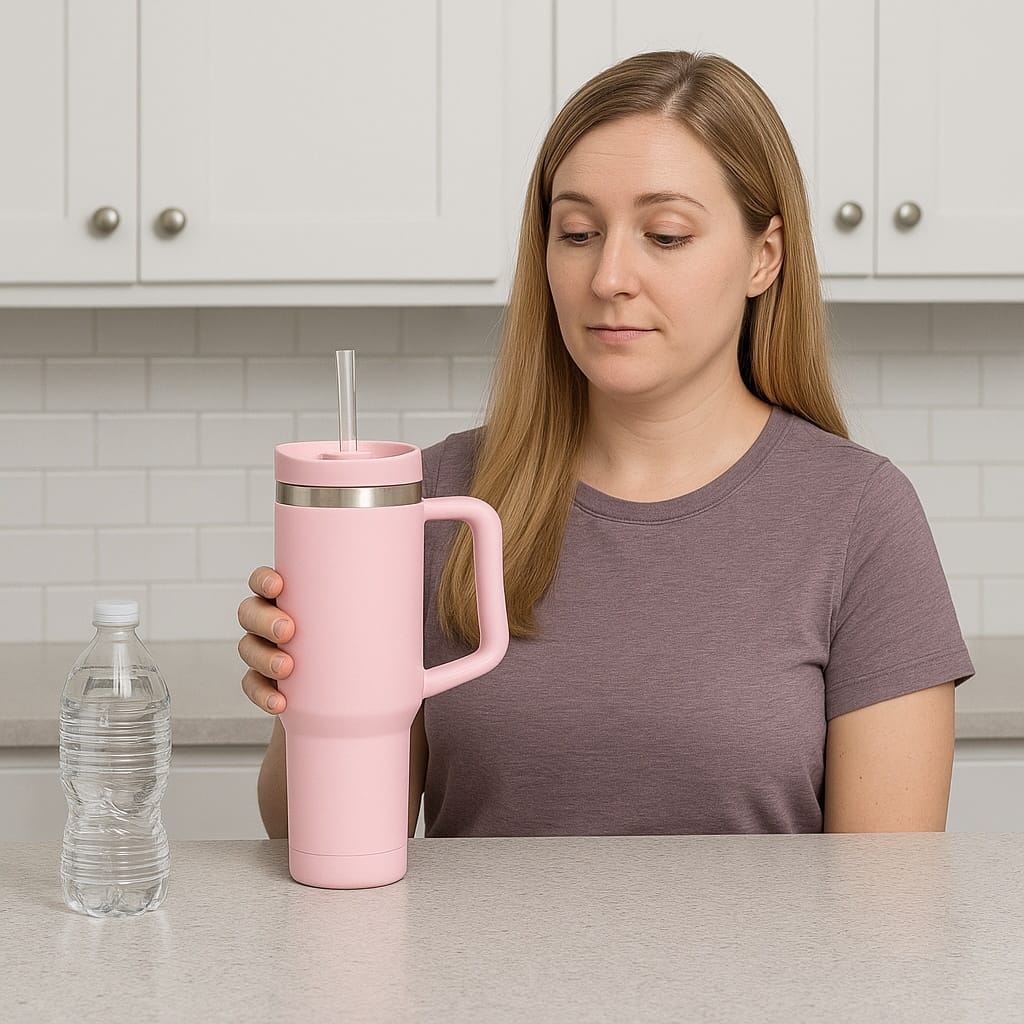Woman Buys $80 Stanley Cup To Help Her Drink The Same Water She Ignored In A Free Plastic Bottle